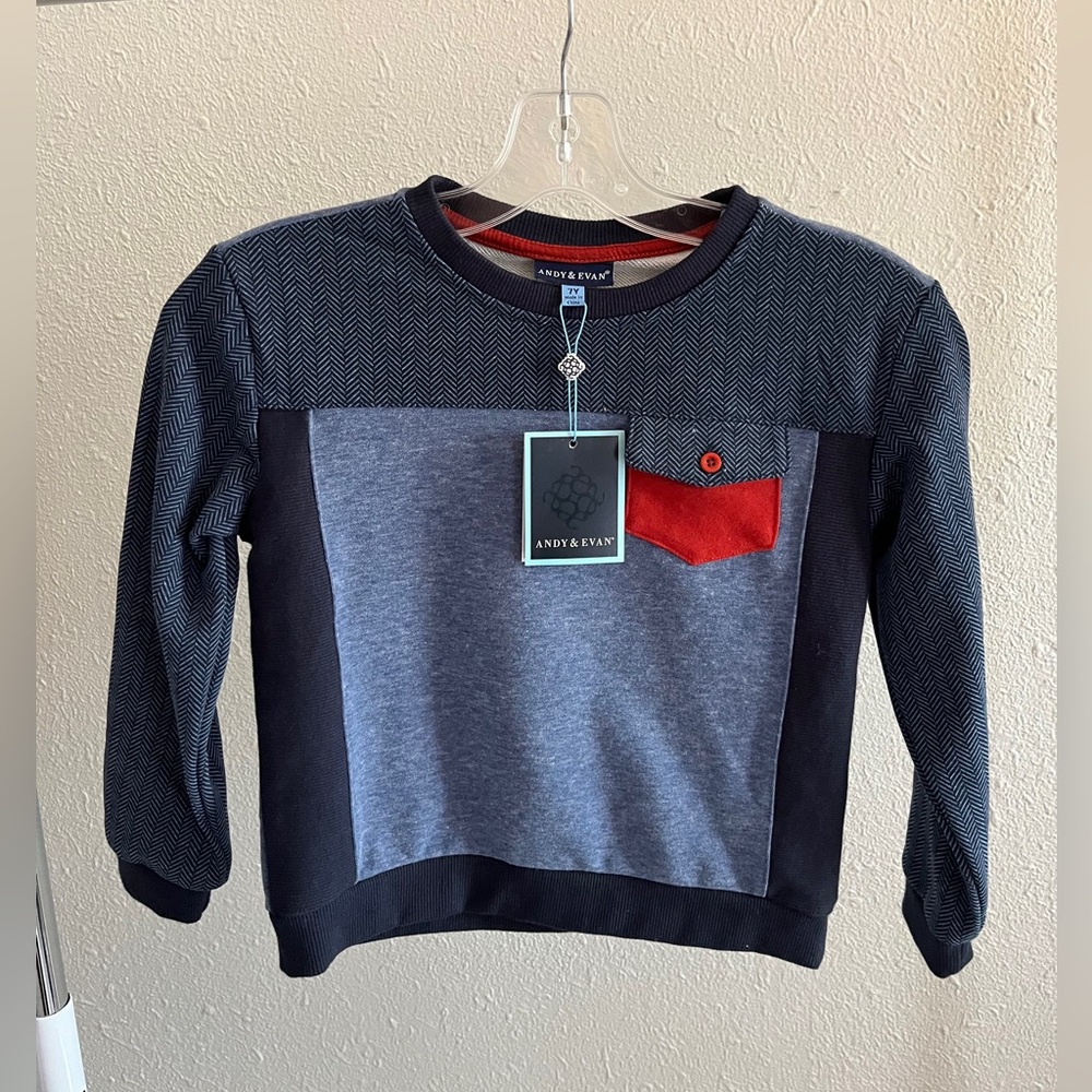 Andy & Evan Boys' Colourblock Crewneck Sweatshirt